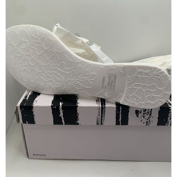 Dv Dolce Vita Sunkissed White Sandals Studded Jelly Size 8 - Picture 3 of 4